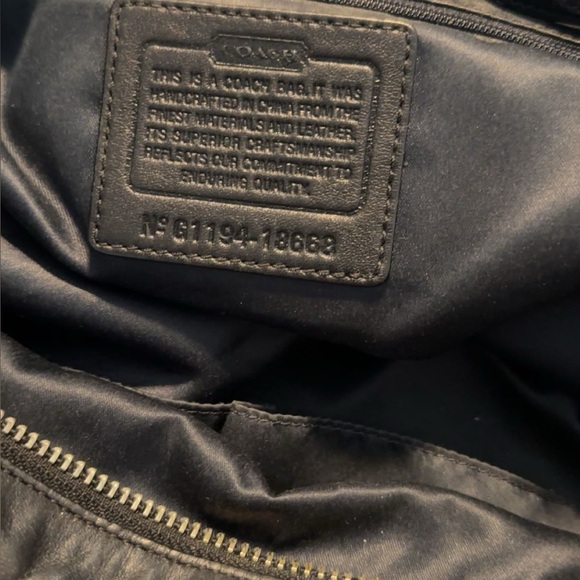 Coach Black Leather Tote with Chain Straps - Picture 2 of 4